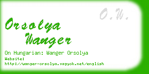 orsolya wanger business card